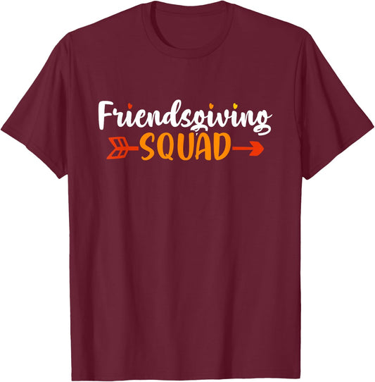 Friendsgiving Squad | Funny Thanksgiving Friendship T-Shirt - T-Shirt | Maroon