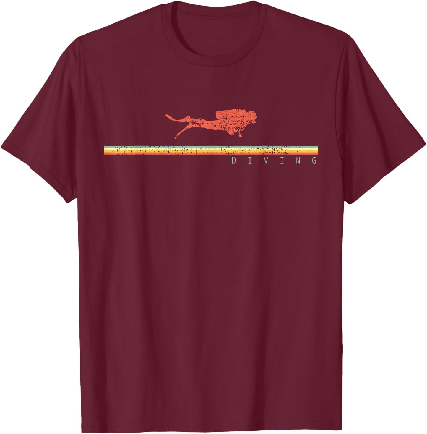 Dive Scubadiver Gift Swim Diving Vintage T-Shirt - T-Shirt | Maroon