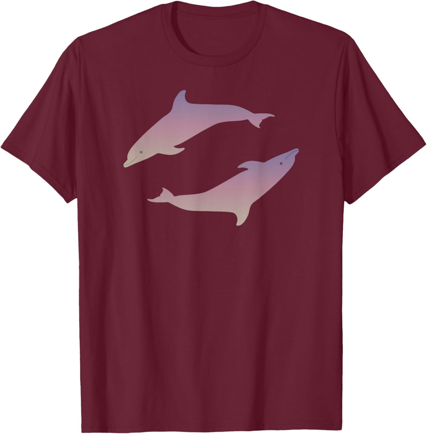 Dolphin Shirt Vaporwave Aesthetic T-Shirt - T-Shirt | Maroon