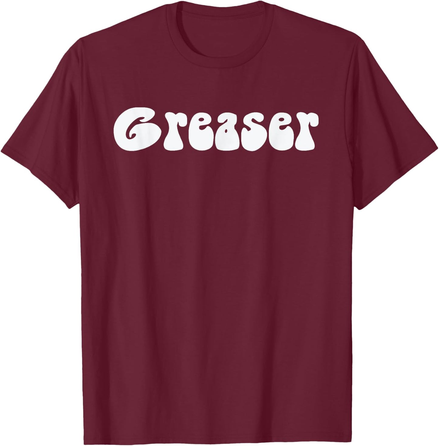 Fun retro 1950's vintage Greaser white text Gift T-Shirt - T-Shirt | Maroon