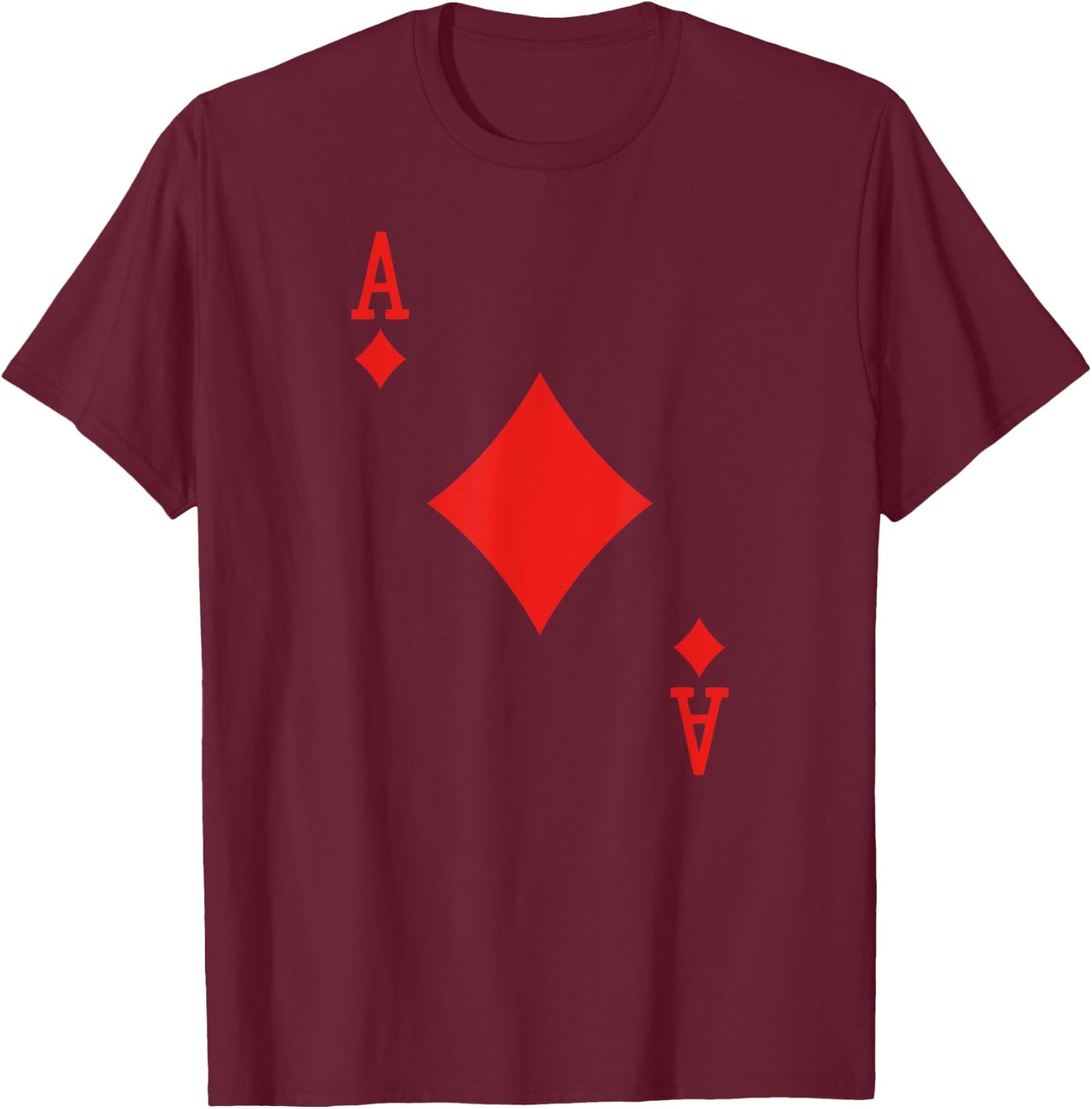 Poker Card Ace Of Diamonds Halloween Costume T-Shirt - T-Shirt | Maroon