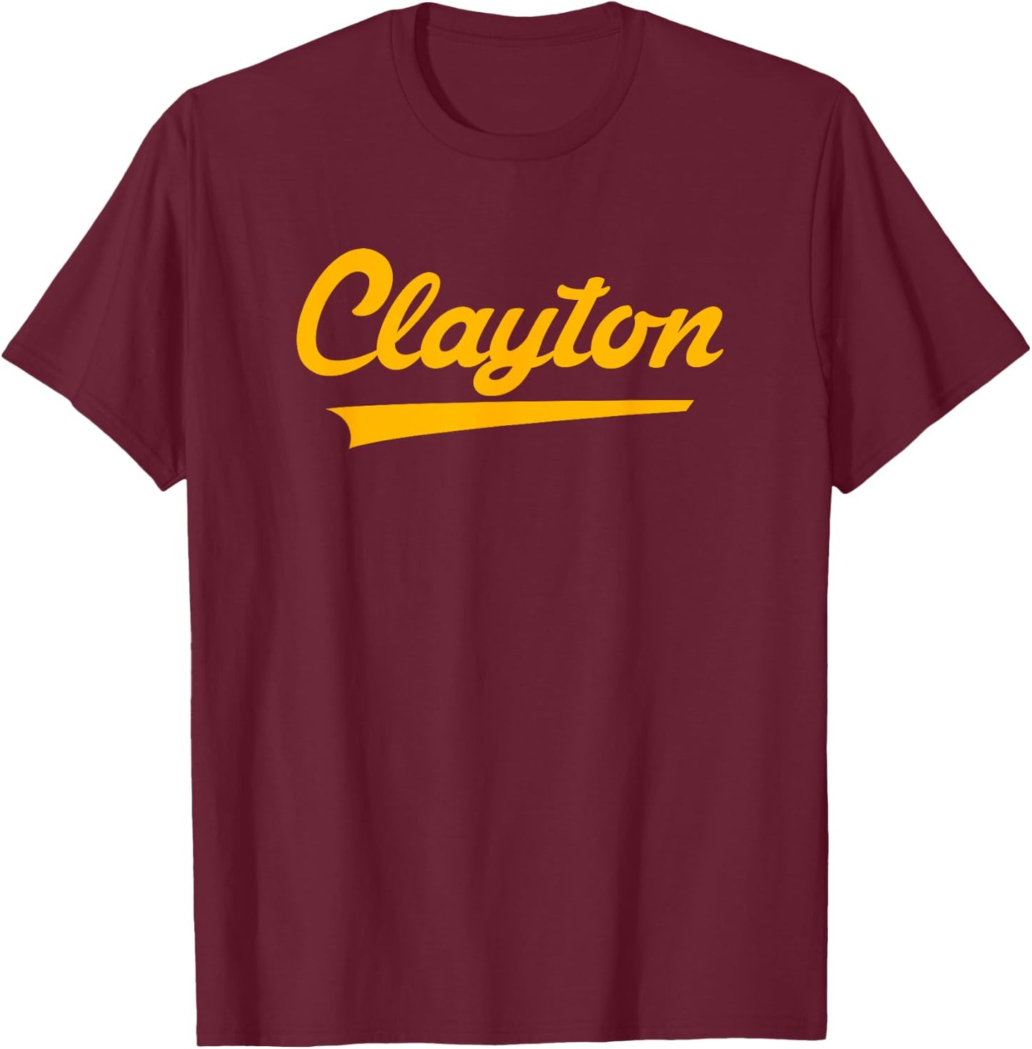 Clayton High School Vintage Swoosh T-Shirt - T-Shirt | Maroon