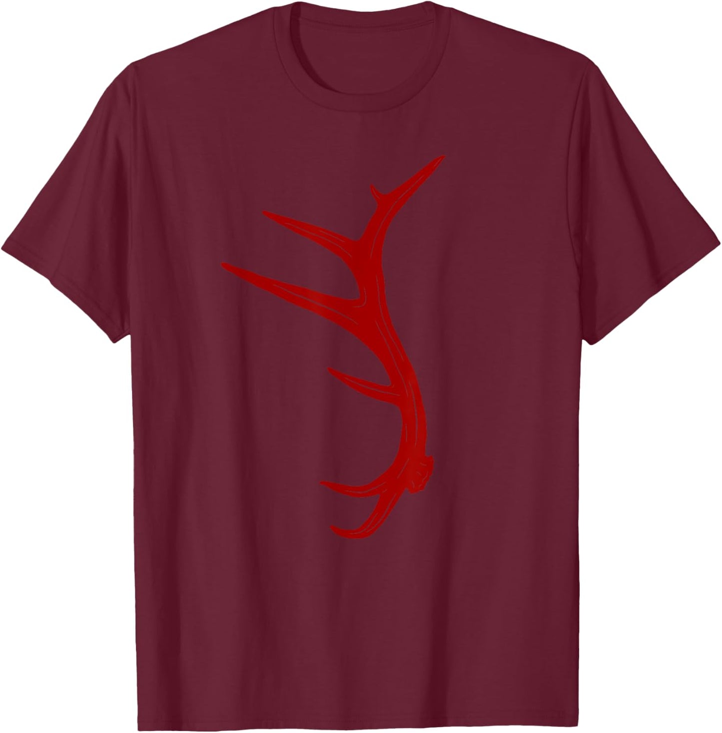 Elk Hunting Bull Antler Shed T-Shirt - T-Shirt | Maroon