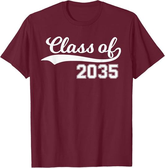 Class of 2035 Grow With Me First Day of School T-Shirt - T-Shirt | Maroon