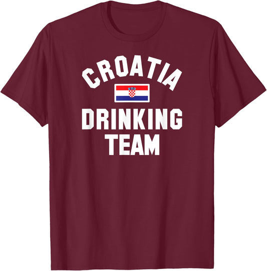 Croatia drinking team design for Croatia beer fests T-Shirt - T-Shirt | Maroon