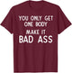 Gym Motivational Quote Gift Workout Fitness Meme Slogan T-Shirt - T-Shirt | Maroon