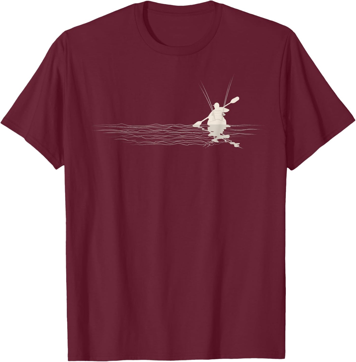 Kayak Fishing Graphic Kayak Anglers Kayaking Fisherman T-Shirt - T-Shirt | Maroon