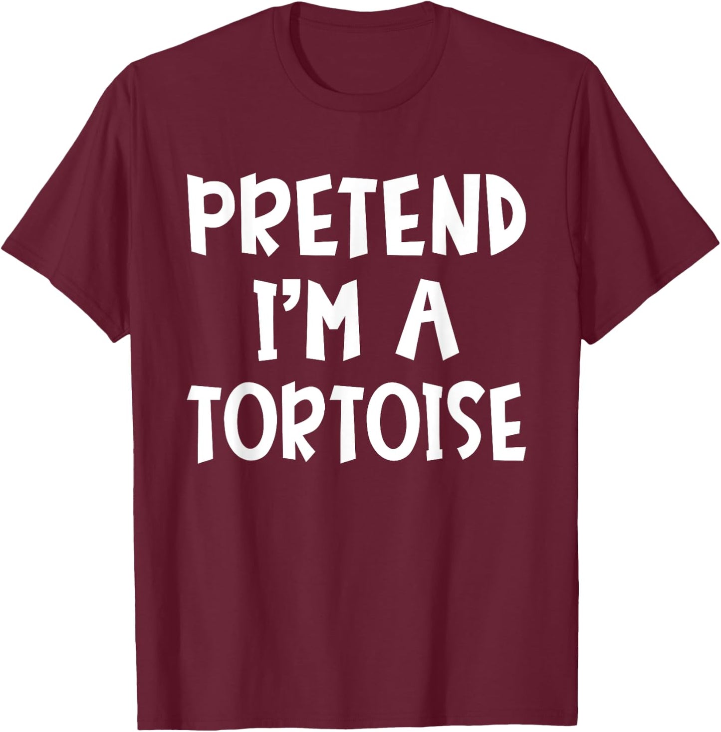 Pretend I'm A Tortoise Matching Costume Lazy Easy Halloween T-Shirt - T-Shirt | Maroon