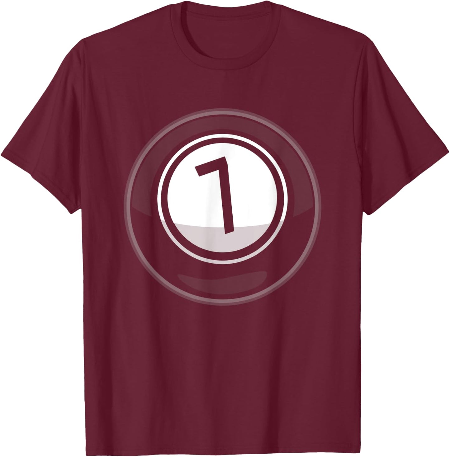 Matching Halloween Costume Set Billiard Balls 7 Ball T-Shirt - T-Shirt | Maroon