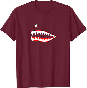 Shark Teeth P-40 P40 Warhawk Airplane Vintage WWII WW2 T-Shirt - T-Shirt | Maroon