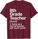 8th Grade Teacher Definition Funny Back To School First Day T-Shirt - T-Shirt | Maroon