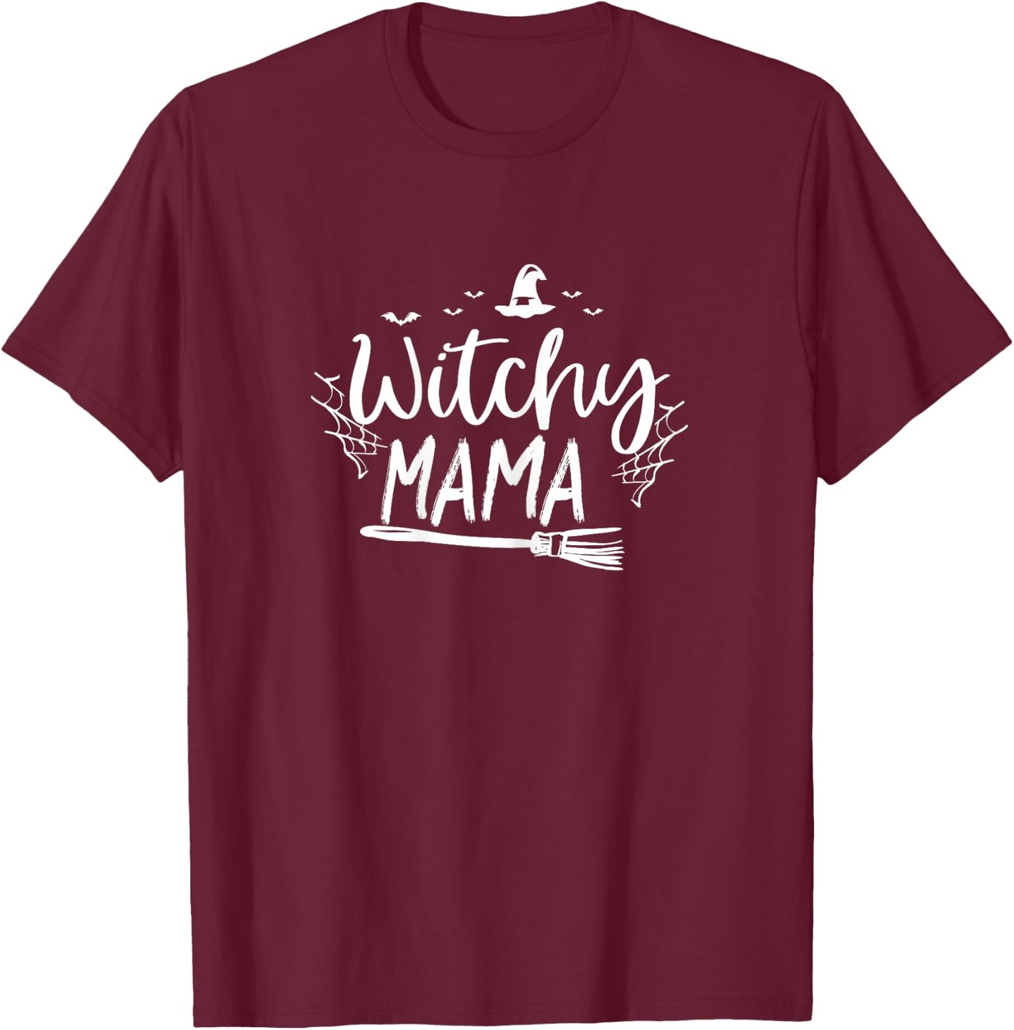 Witchy Mama Shirt Halloween Mom Mama Funny Witch Gift T-Shirt - T-Shirt | Maroon