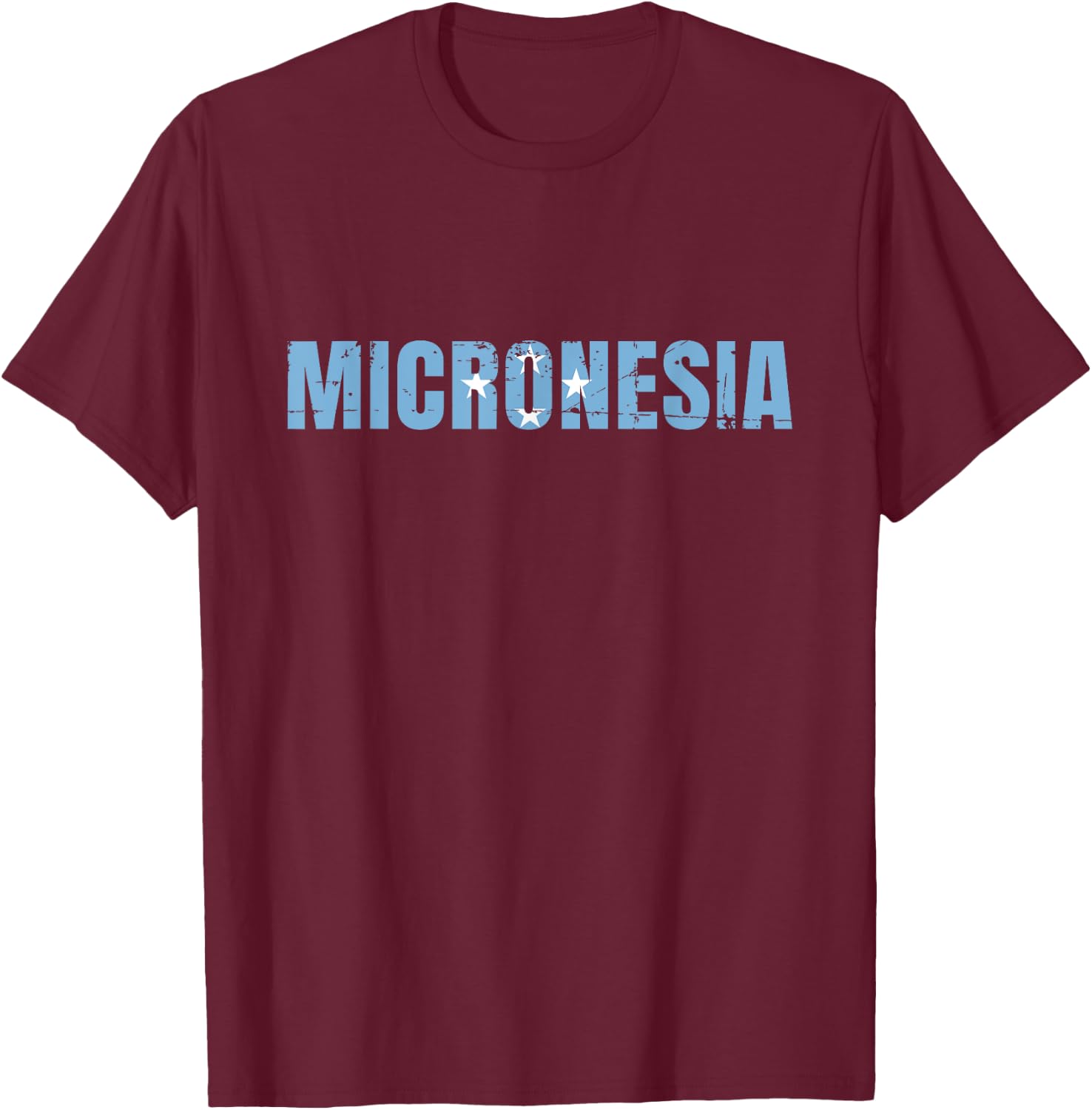 Kosrae Pohnpei Chuuk Yap Micronesia Flag Funny Gift T-Shirt - T-Shirt | Maroon