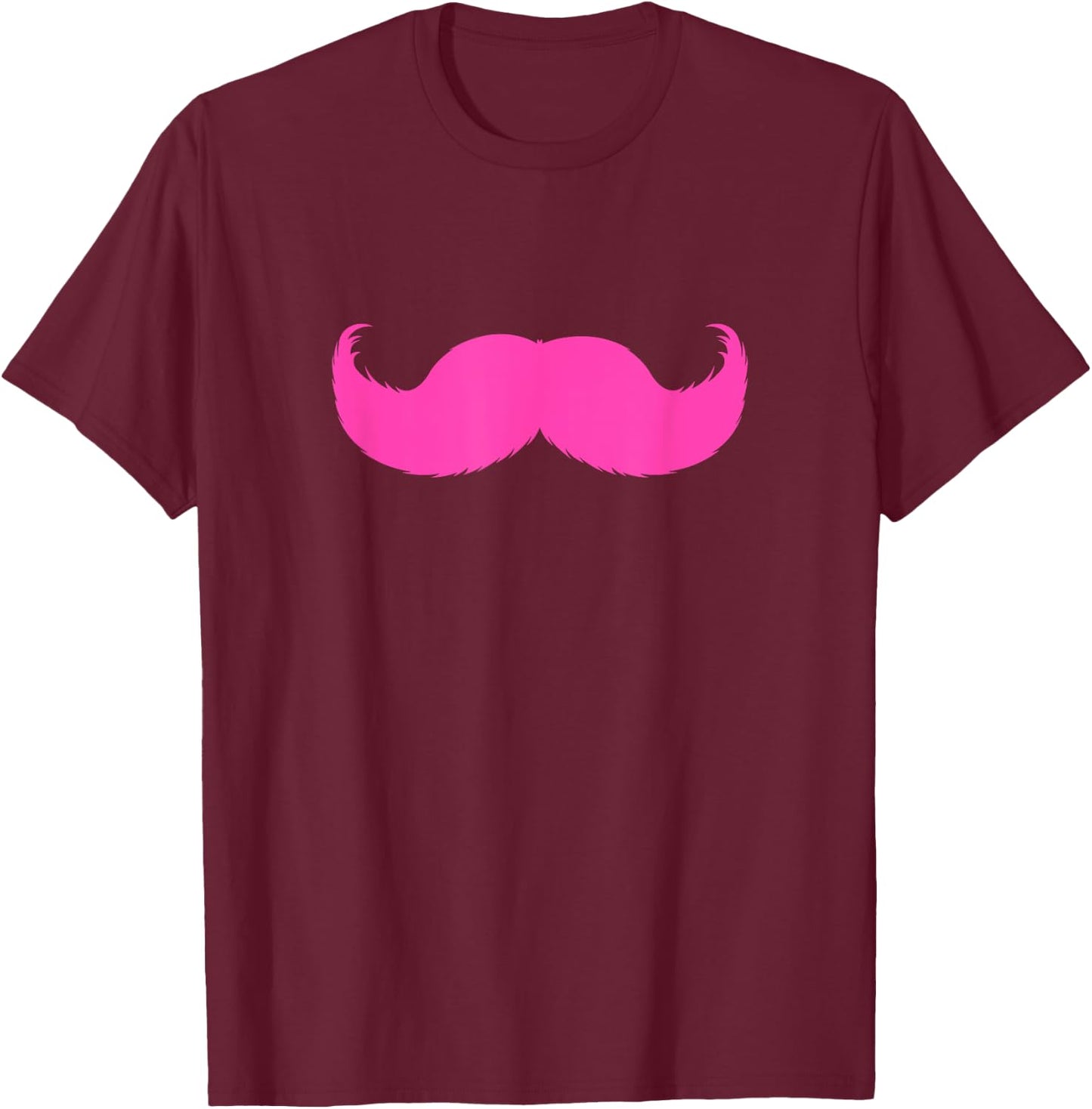 Cute Pink Mustache T Shirt T-Shirt - T-Shirt | Maroon
