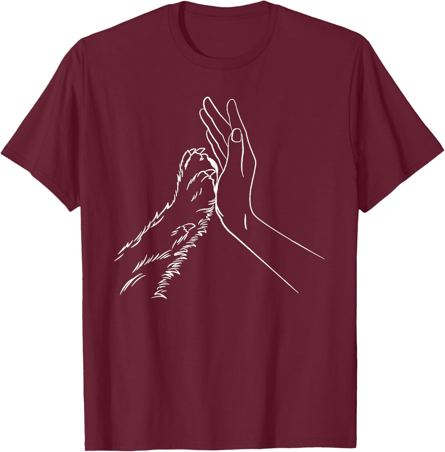 cat katzen motif high five design Men Women T-Shirt - T-Shirt | Maroon