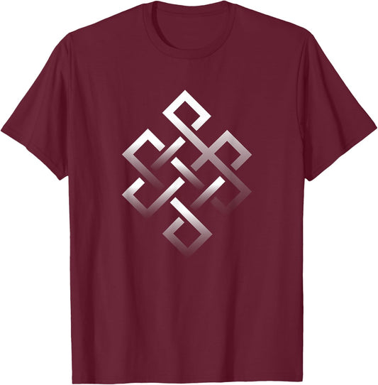 Eternal Knot Yoga Buddhist Yogi Wellness Meditate Gift T-Shirt - T-Shirt | Maroon