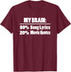 My Brain is 80% Song Lyrics 20% Movie Quotes Funny T-Shirt - T-Shirt | Maroon