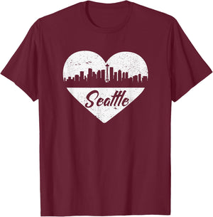 I Love Seattle - Seattle Shirt Gift Seattle Travel T-Shirt - T-Shirt | Maroon