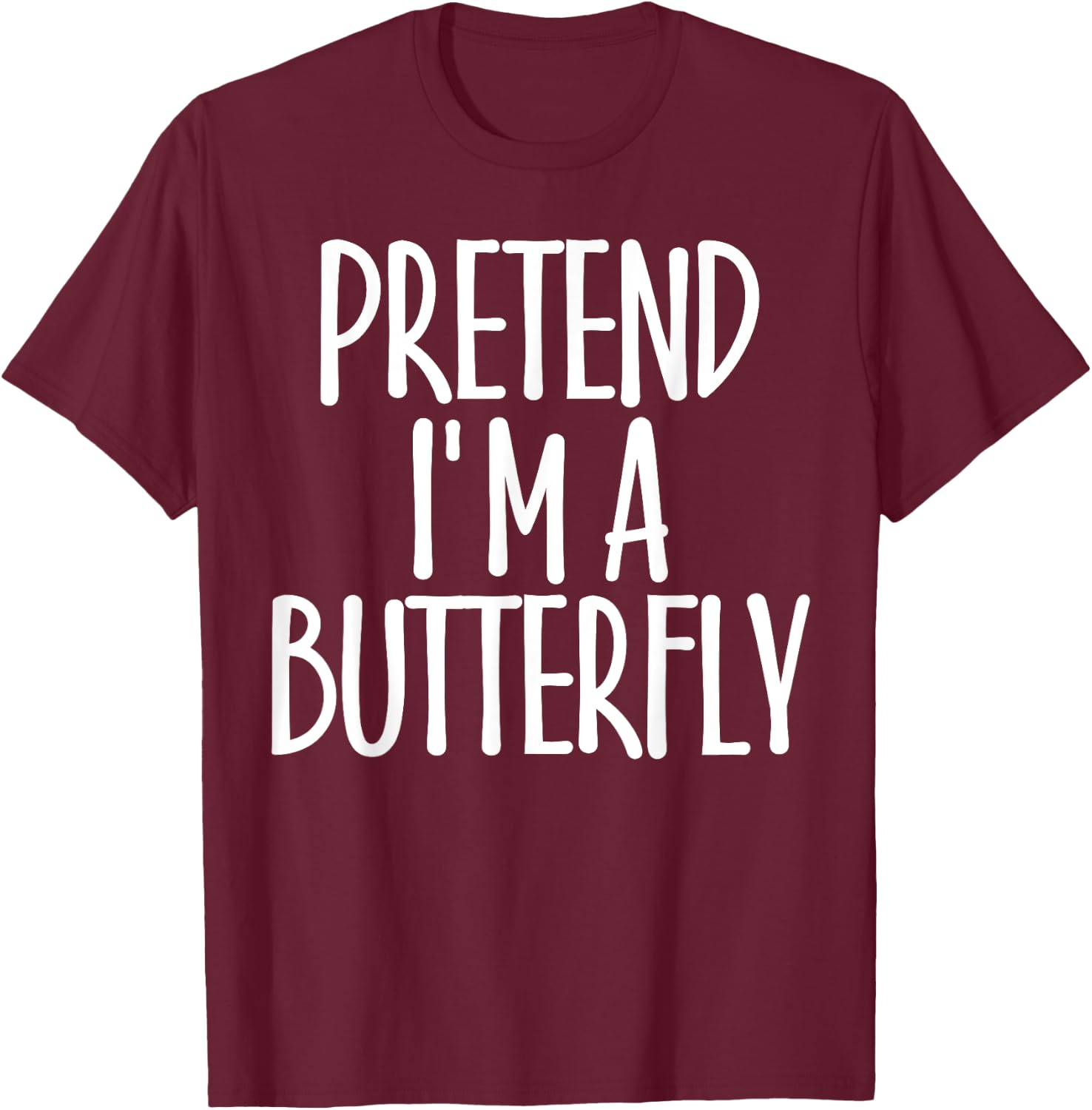 Easy Pretend I'm Butterfly Costume Gift Fun Lazy Halloween T-Shirt - T-Shirt | Maroon