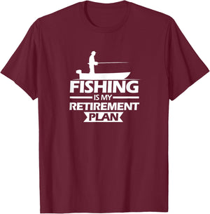 Fishing Retirement Plan Shirt Retired Fish Gifts Grandpa T-Shirt - T-Shirt | Maroon