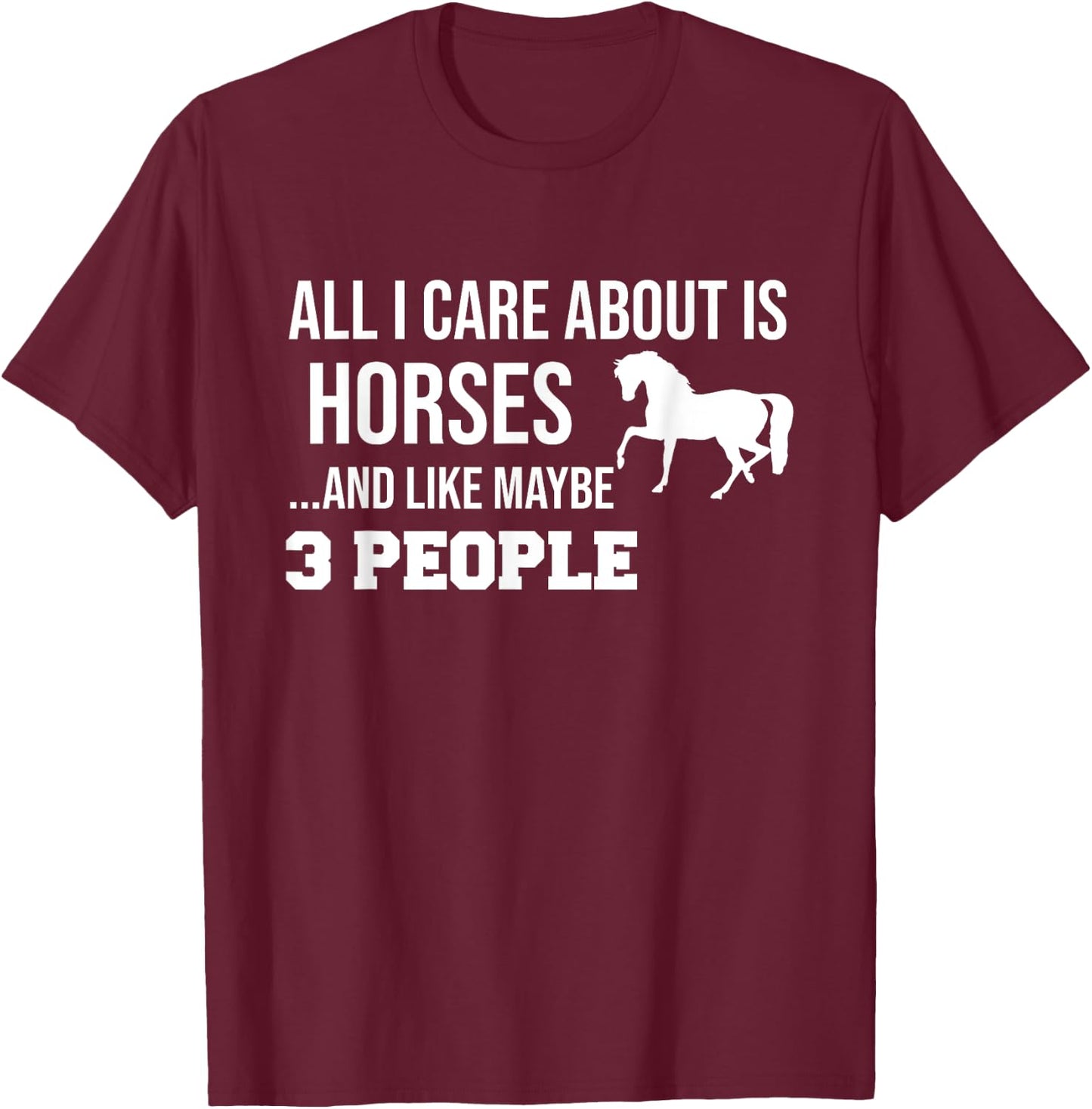 Funny Cute Horse Shirt Gift Men Women Teens T-Shirt - T-Shirt | Maroon