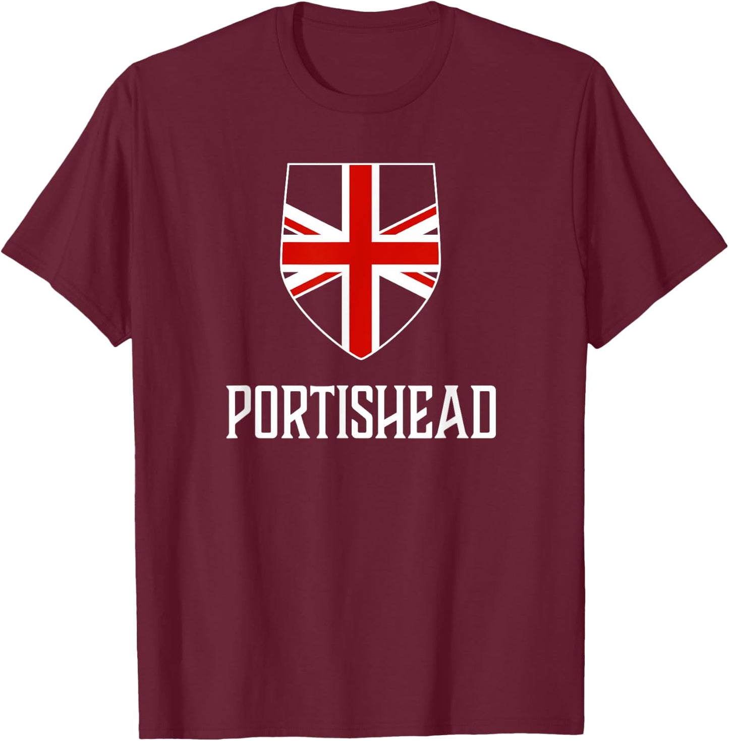 Portishead, England - British Union Jack UK T-Shirt - T-Shirt | Maroon
