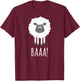 Baa Baaa Cute Fluffy Sheep Lovers Cartoon Shirt T-Shirt - T-Shirt | Maroon