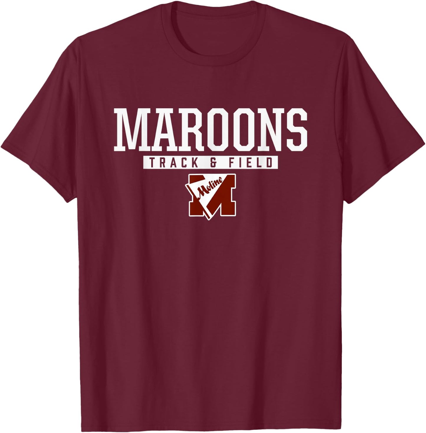 Moline Maroons Logo Track & Field HS T-Shirt - T-Shirt | Maroon