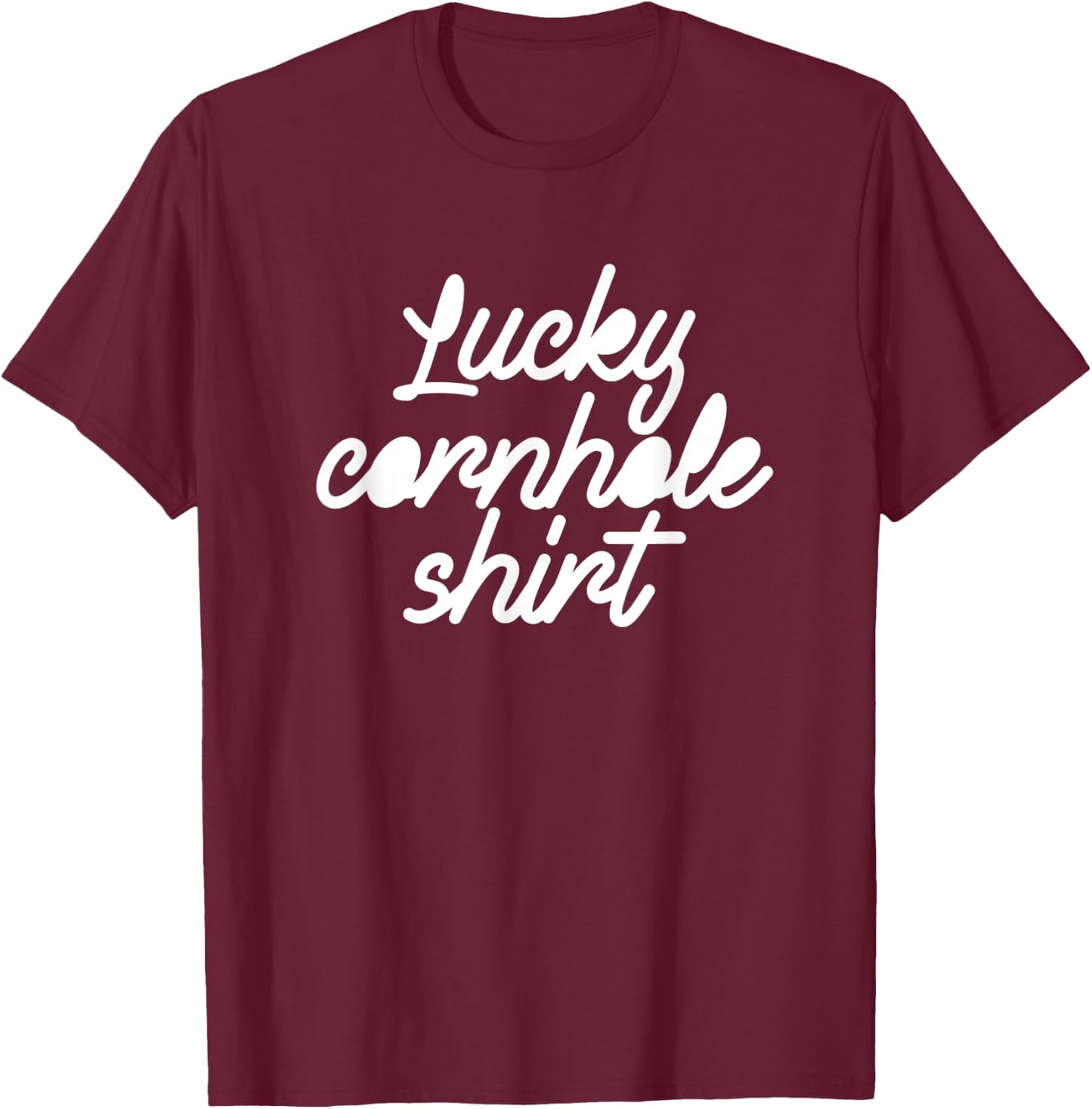 Cornhole Lucky Shirt Retro Bean Bag T-Shirt - T-Shirt | Maroon