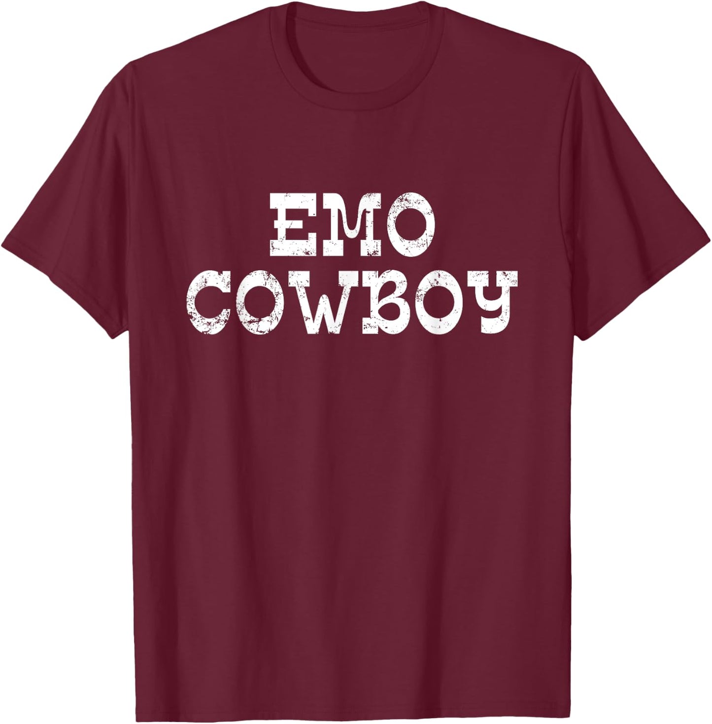 Emo Cowboy Music Indie Rock Shoegaze Punk 1980s 1990s Design T-Shirt - T-Shirt | Maroon