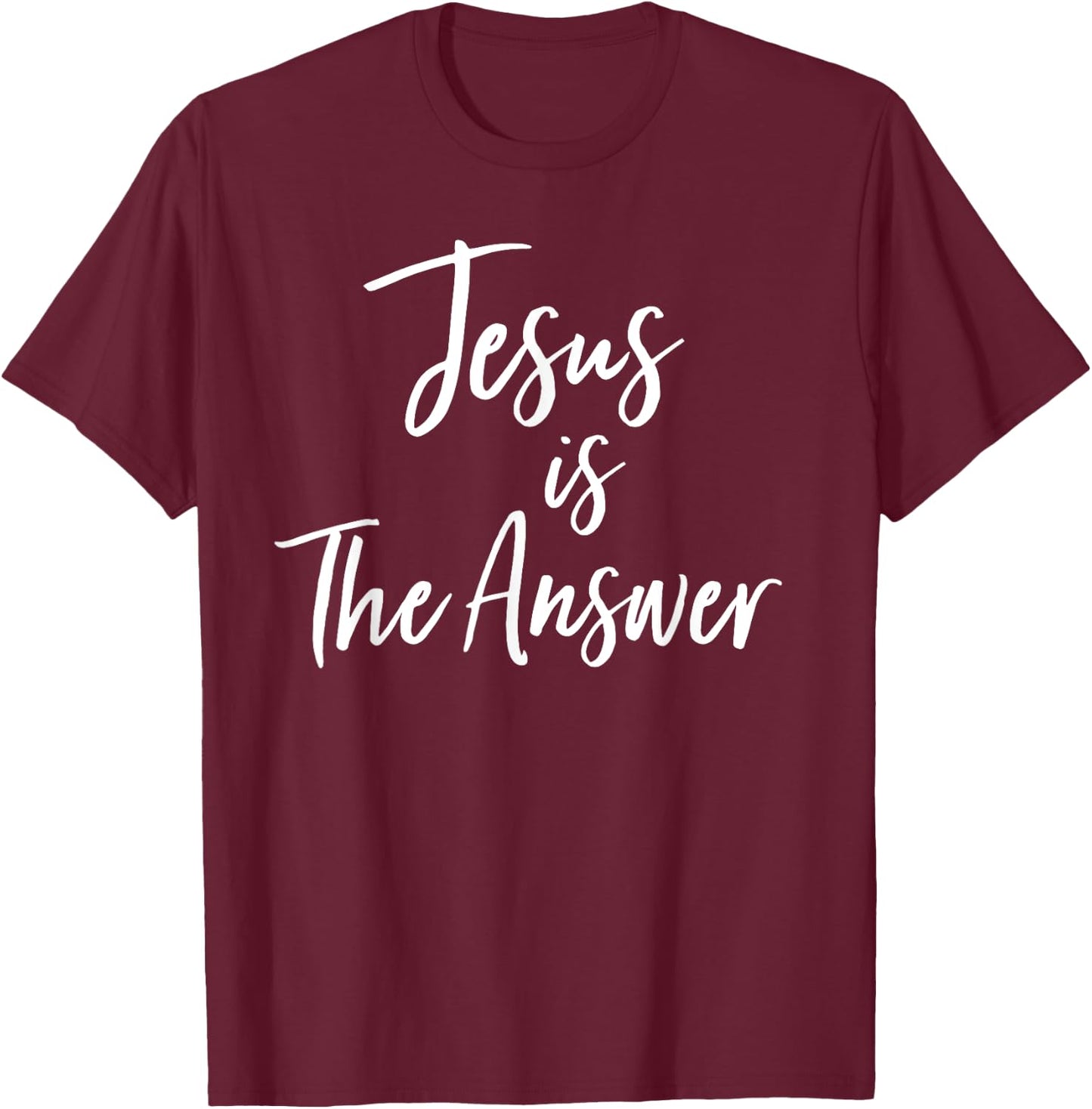 Jesus Is The Answer Grace Inspired Faith Vintage T Shirt T-Shirt - T-Shirt | Maroon