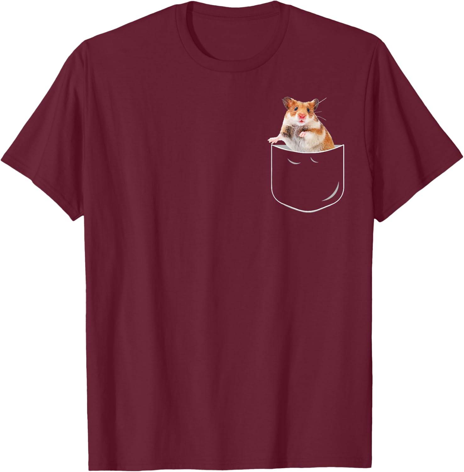 Pocket Hamster Shirt, Funny Hamster In Pocket Gift T-Shirt - T-Shirt | Maroon
