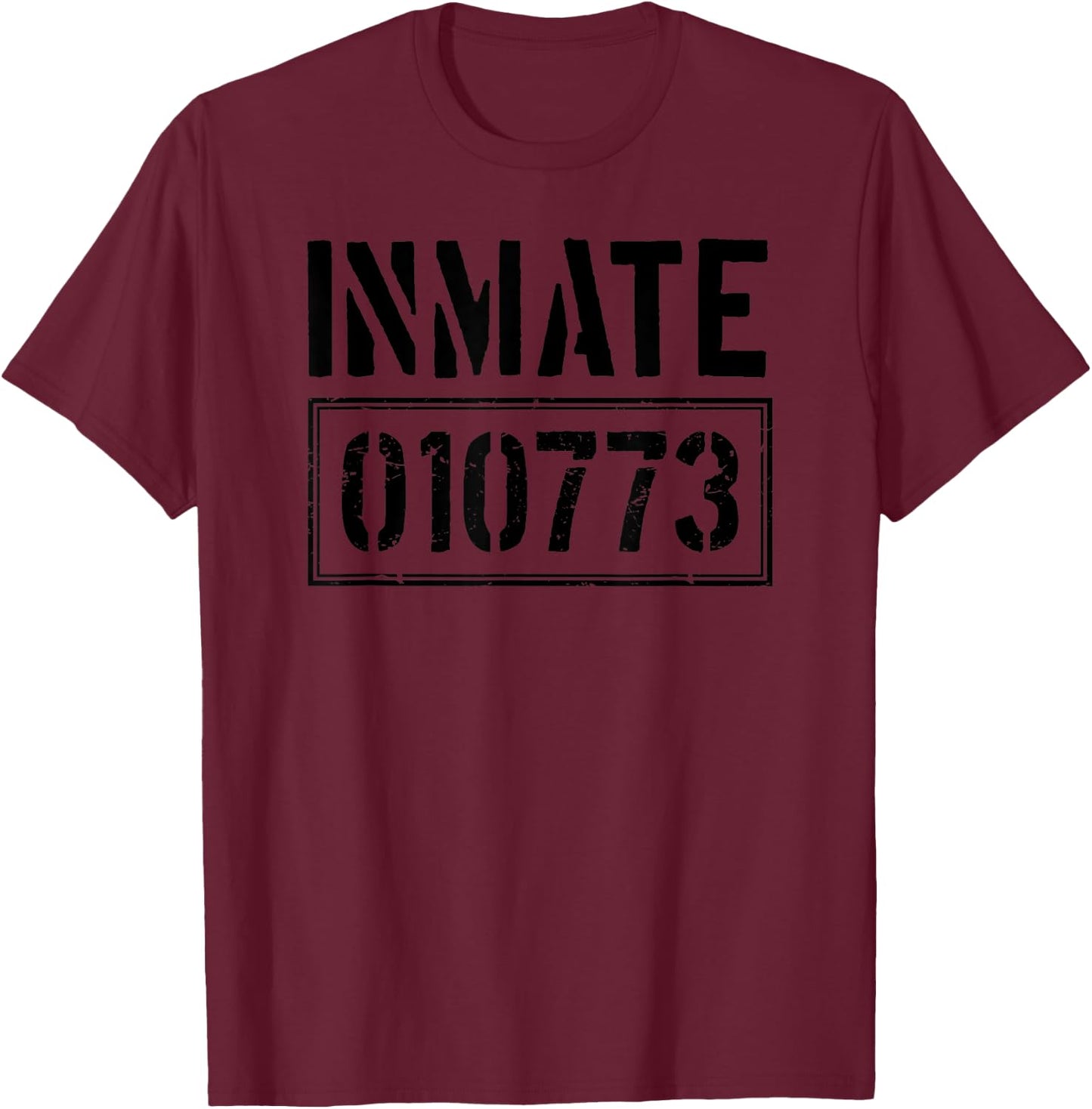 Prison Inmate Funny Jail Halloween Costume T-Shirt - T-Shirt | Maroon