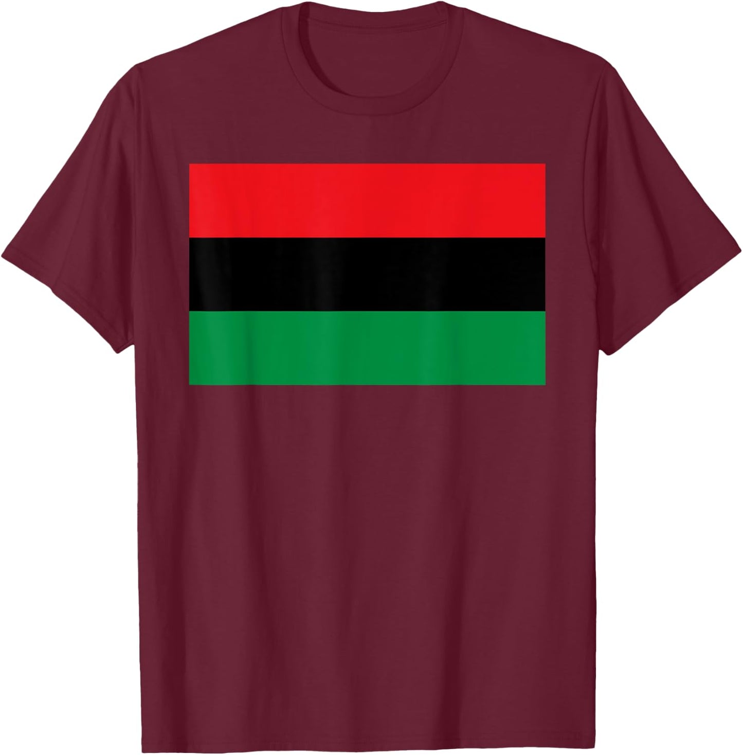 Pan African Unia Flag Map Continent T-Shirt - T-Shirt | Maroon