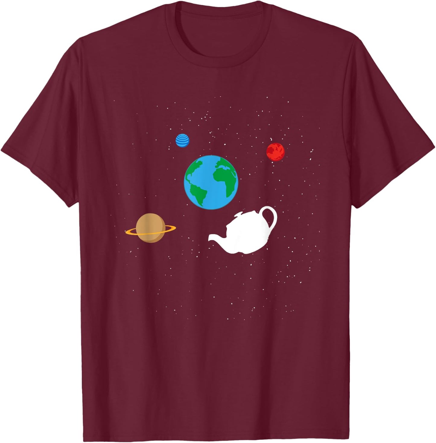 Bertrand Russell - Teapot Metaphor for Philosophers T-Shirt - T-Shirt | Maroon