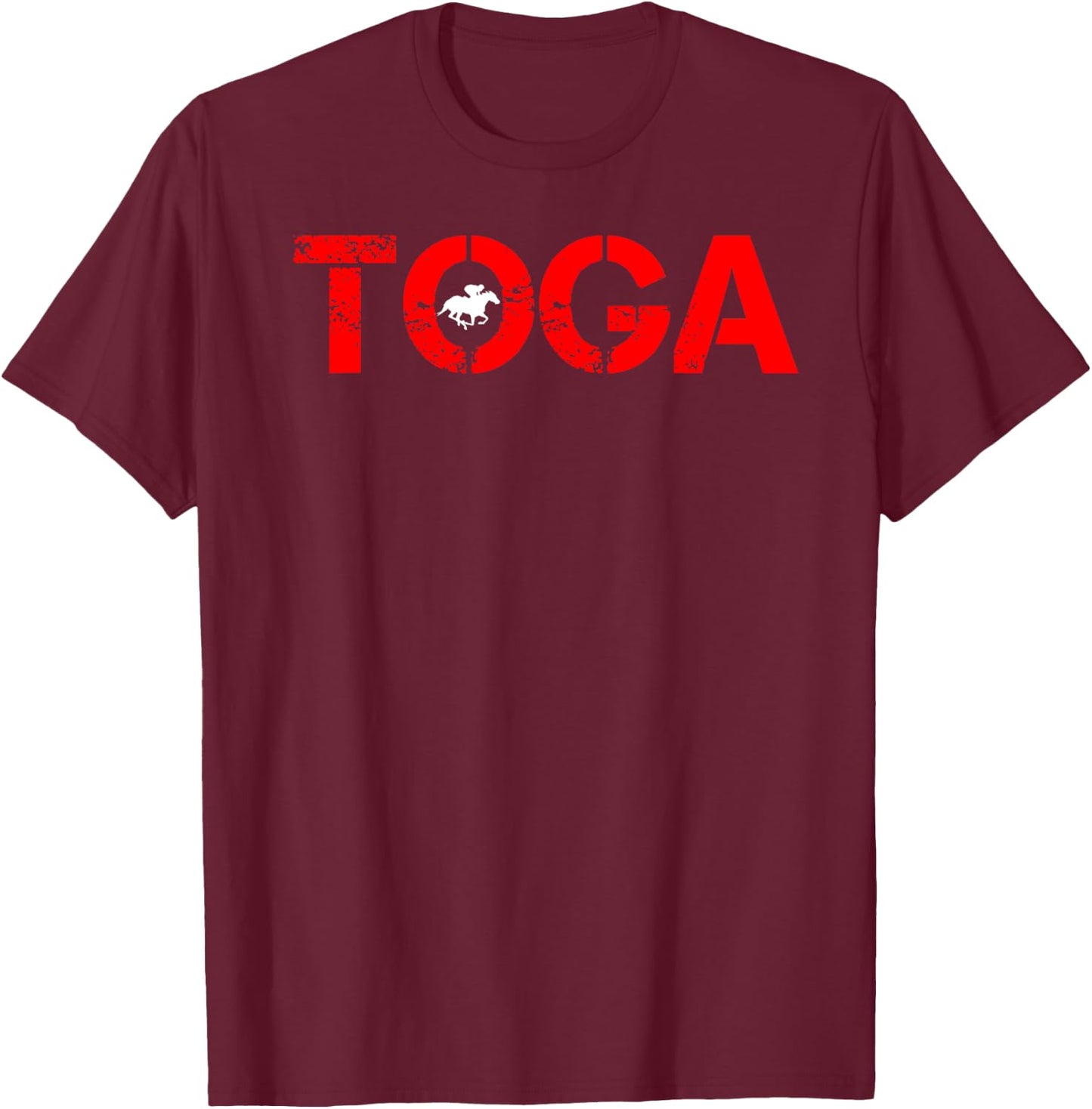 Toga Saratoga Springs Horse Racing T-Shirt - T-Shirt | Maroon