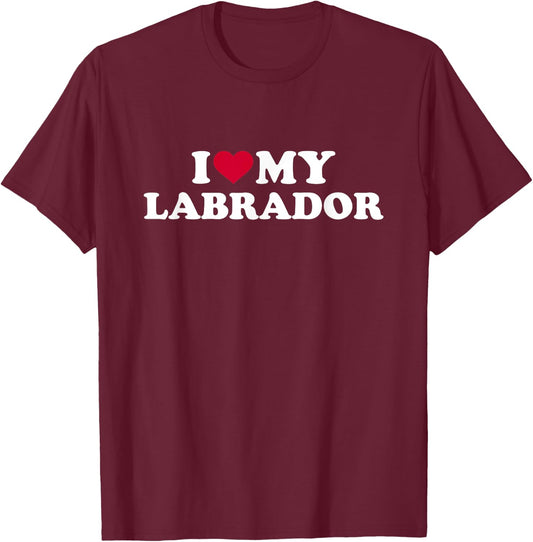 I love my Labrador T-Shirt - T-Shirt | Maroon