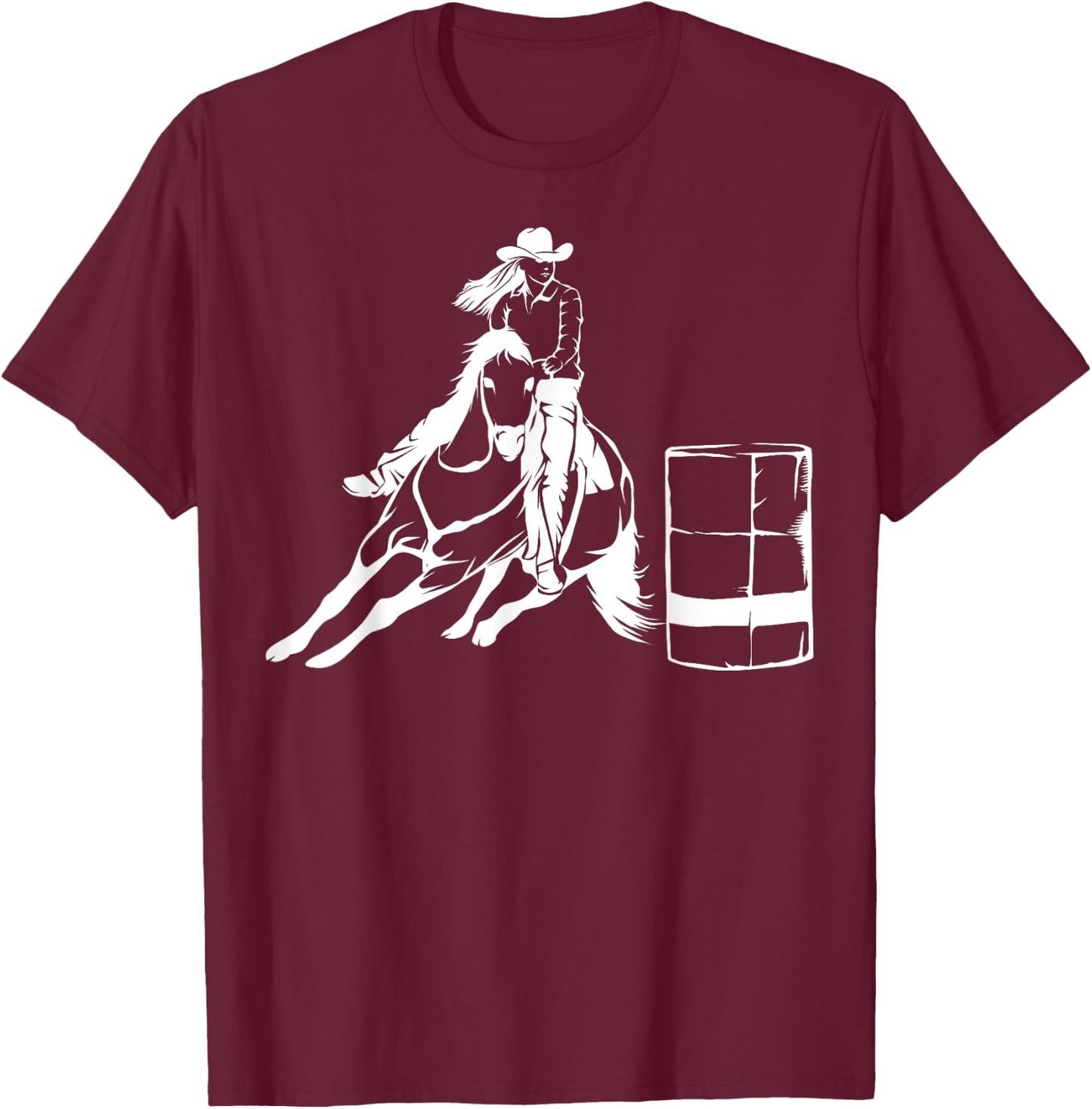 Barrel Racing Rodeo Shirt | Cute Horse Lovers Gift T-Shirt - T-Shirt | Maroon