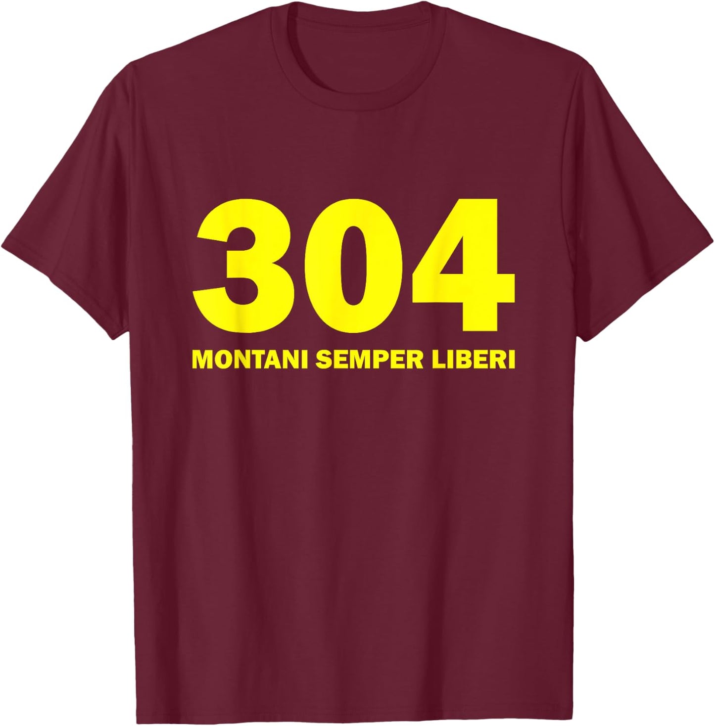 304 Montani Semper Liberi West Virginia Blue Gold T-Shirt - T-Shirt | Maroon