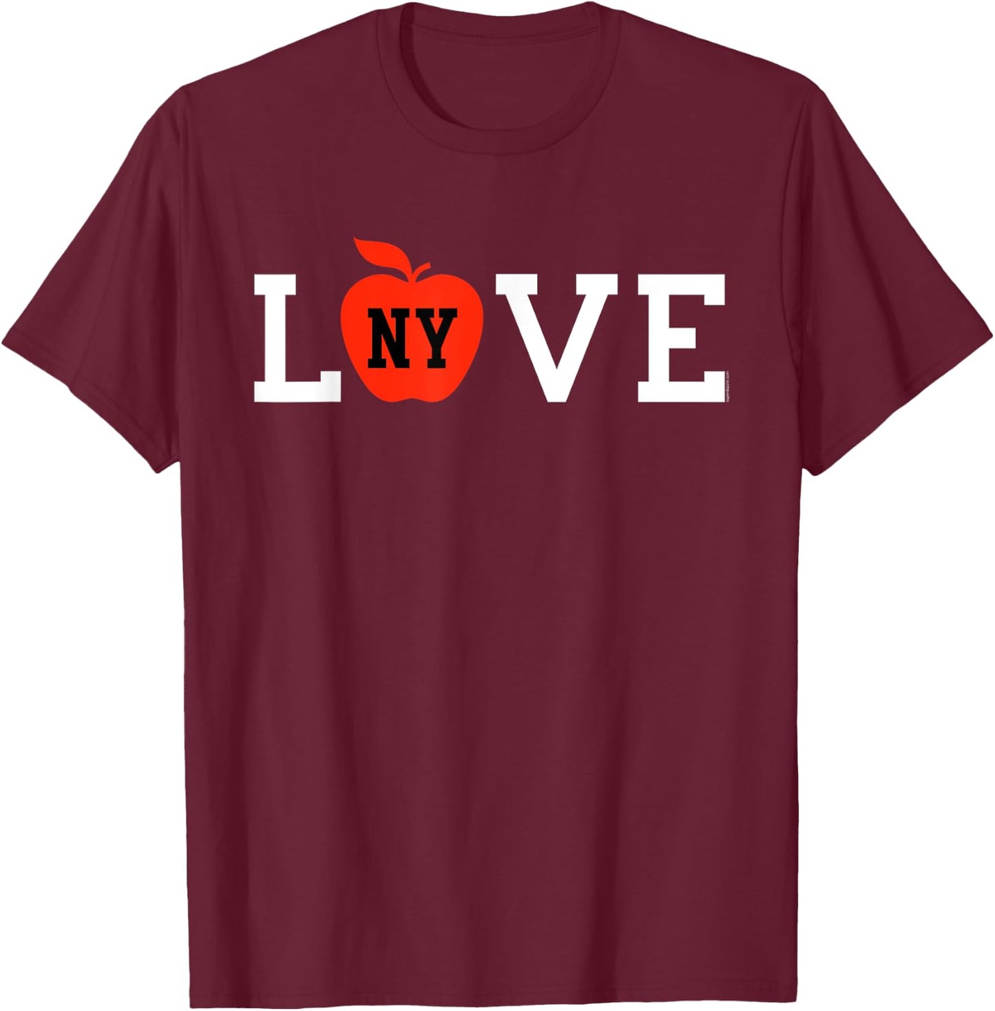 I Love NY Big Apple Heart Cool Casual Cute NYC New York City T-Shirt - T-Shirt | Maroon