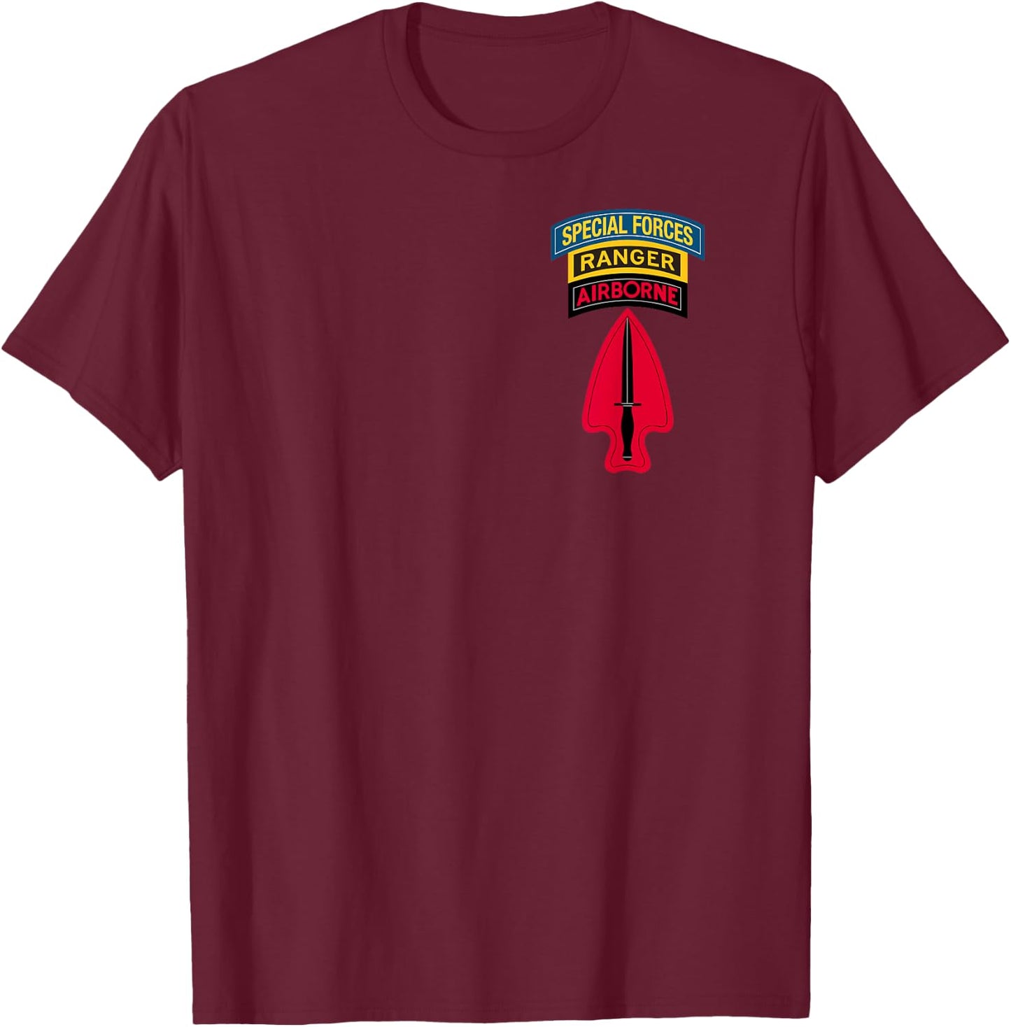 USASOC Shirt - Delta Force - Ranger SF Tab SFOD-D - Classic T-Shirt - T-Shirt | Maroon