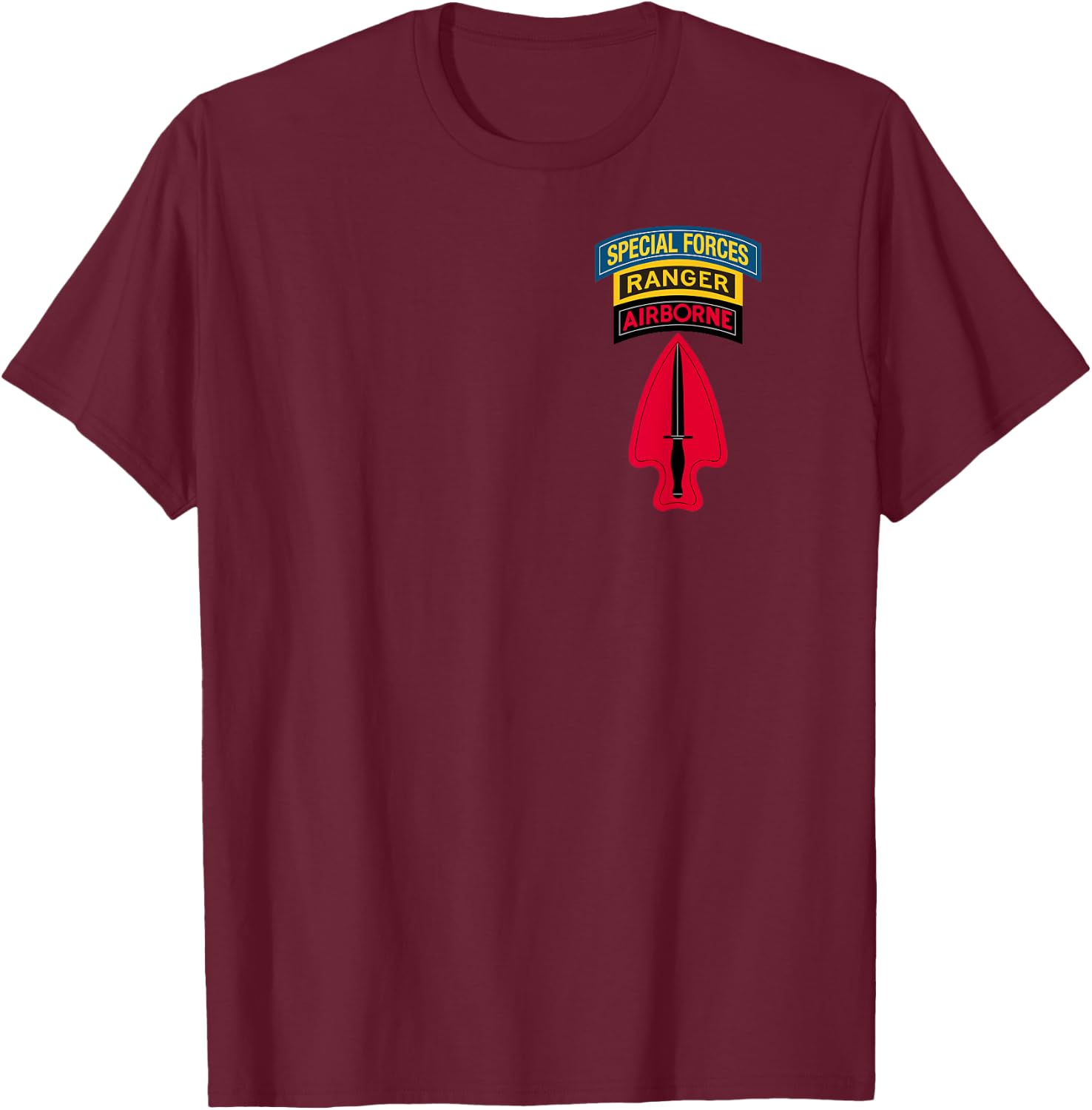 USASOC Shirt - Delta Force - Ranger SF Tab SFOD-D - Classic T-Shirt - T-Shirt | Maroon