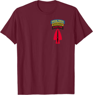 USASOC Shirt - Delta Force - Ranger SF Tab SFOD-D - Classic T-Shirt - T-Shirt | Maroon