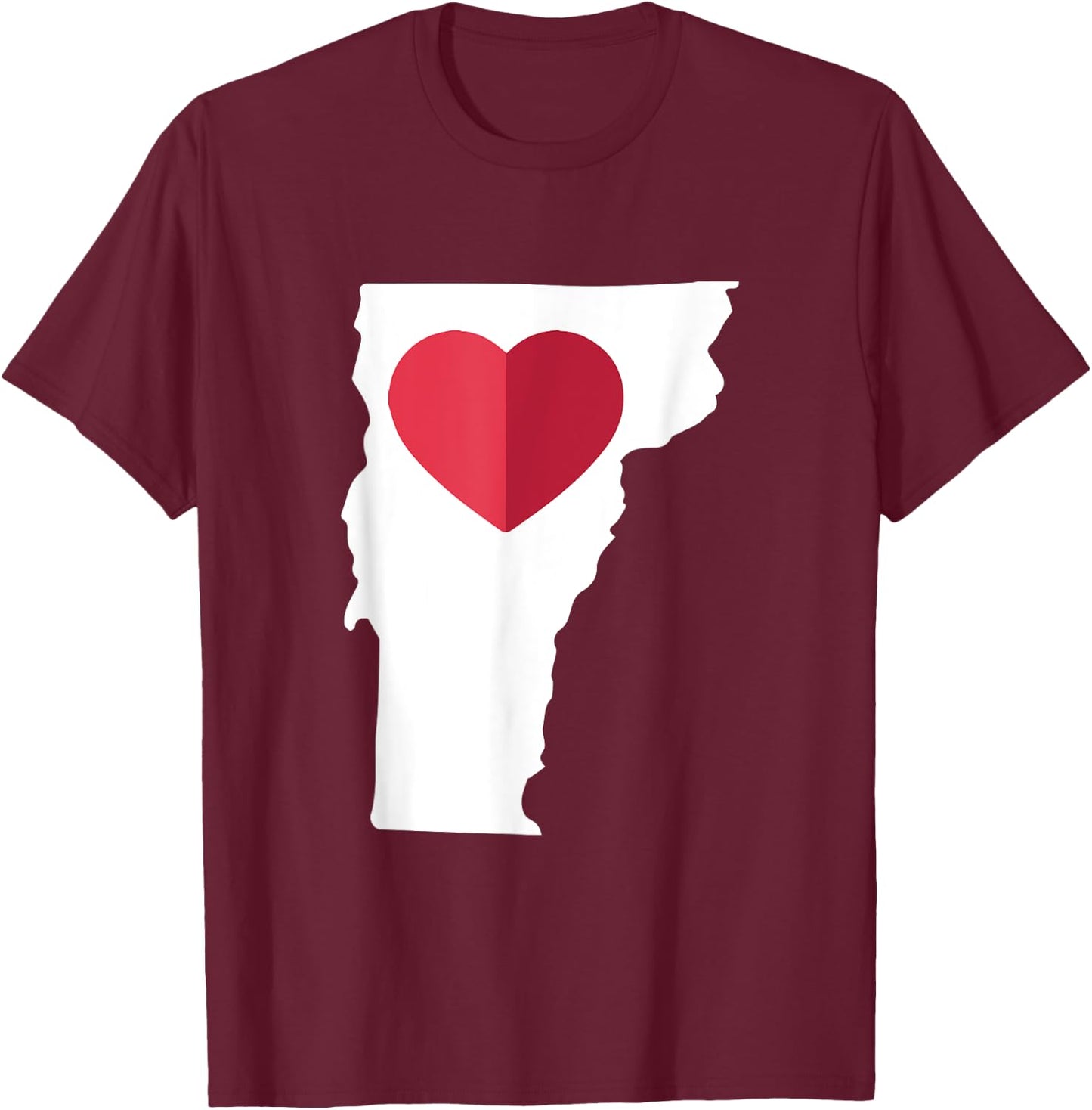 I Love Vermont VT Funny State Pride Heart Gift Souvenir T-Shirt - T-Shirt | Maroon