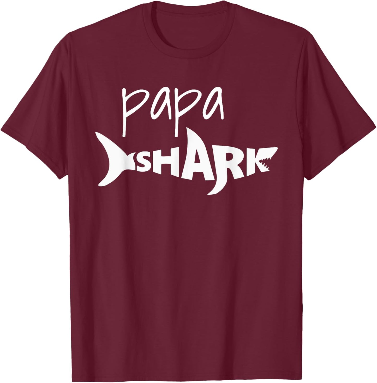 Papa Shark - Cool funny Gift for papa T-Shirt - T-Shirt | Maroon