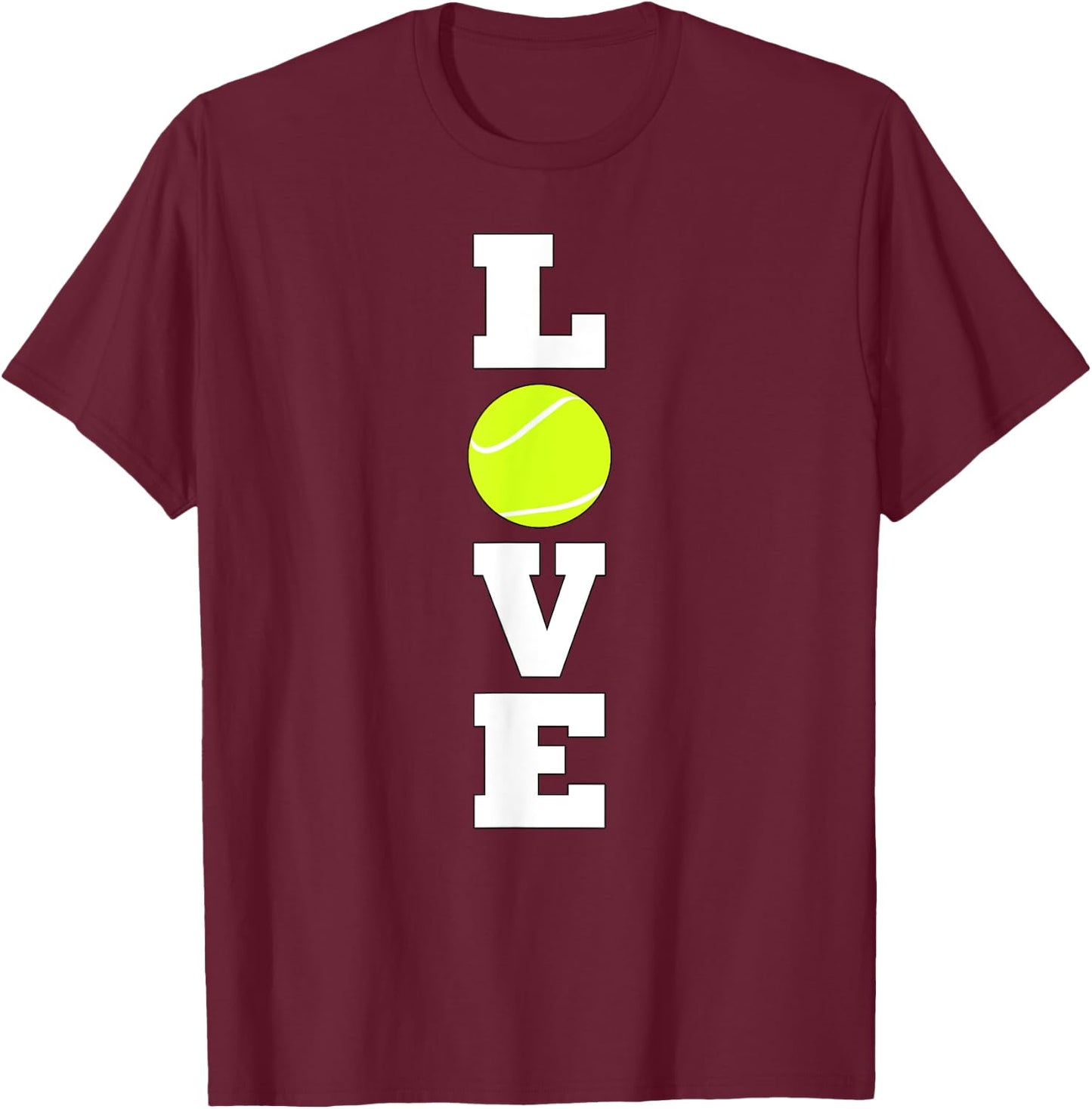 Vertical Tennis LOVE Tennis Player or Coach Practice Sports T-Shirt - T-Shirt | Maroon