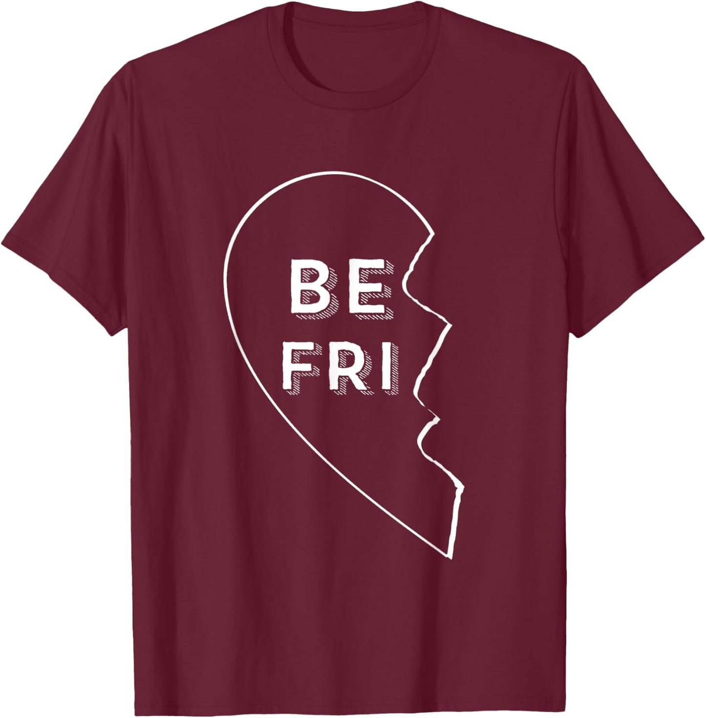 1 Heart Belongs to 2 Best Friends Matching BFF T-Shirt - T-Shirt | Maroon