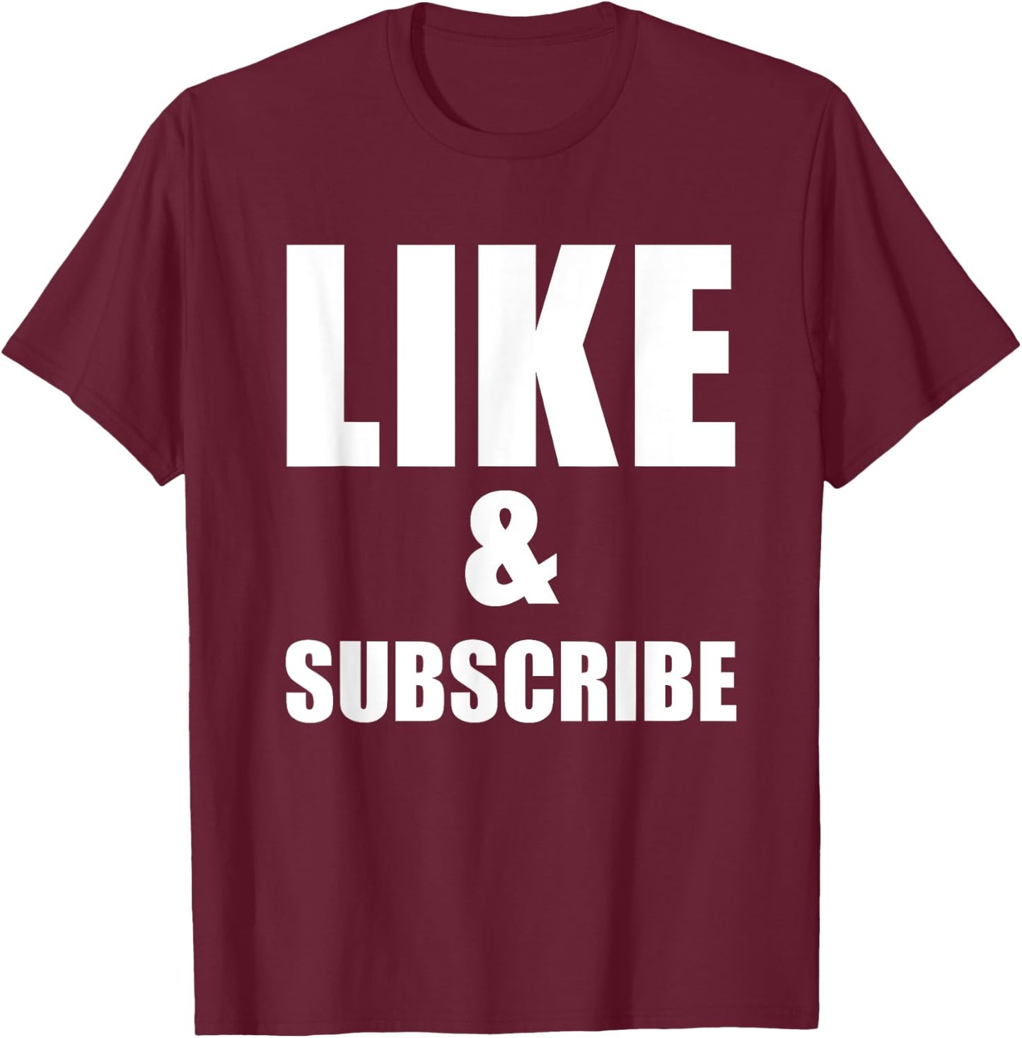 Like And Subscribe Meme Video Vlogger Social Media Tubers T-Shirt - T-Shirt | Maroon