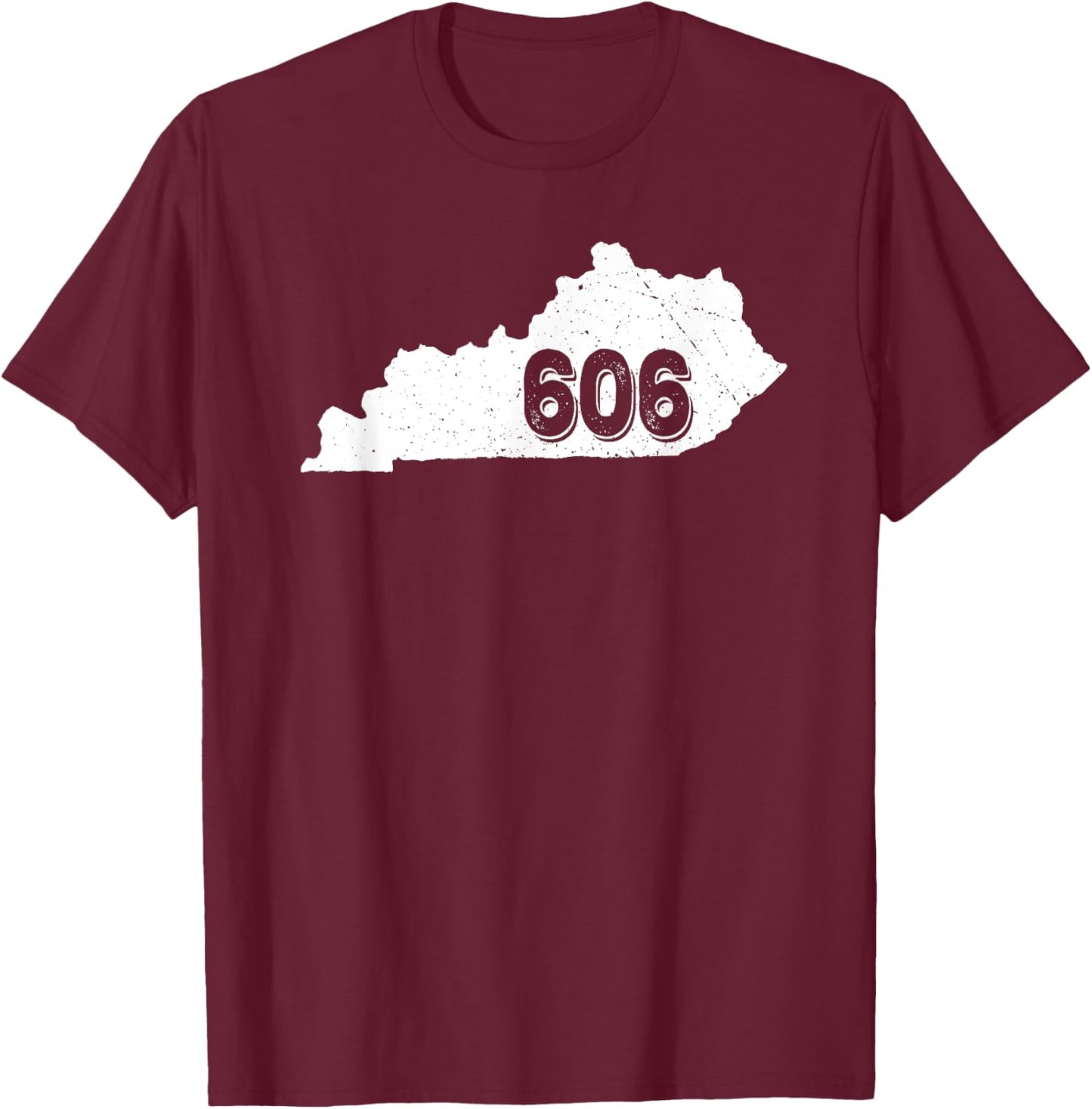 Kentucky Area Code 606 Black Adult T-Shirt - T-Shirt | Maroon