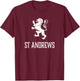 St Andrews, Scotland - Scottish Lion, Gaelic T-Shirt - T-Shirt | Maroon